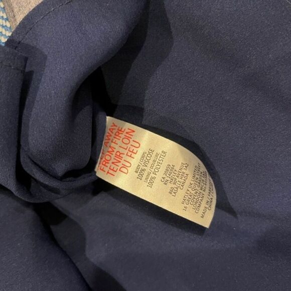 Hatley Meghan Dress Navy Blue Pink Herringbone Stripes Back Tassel Size Small - Picture 11 of 13